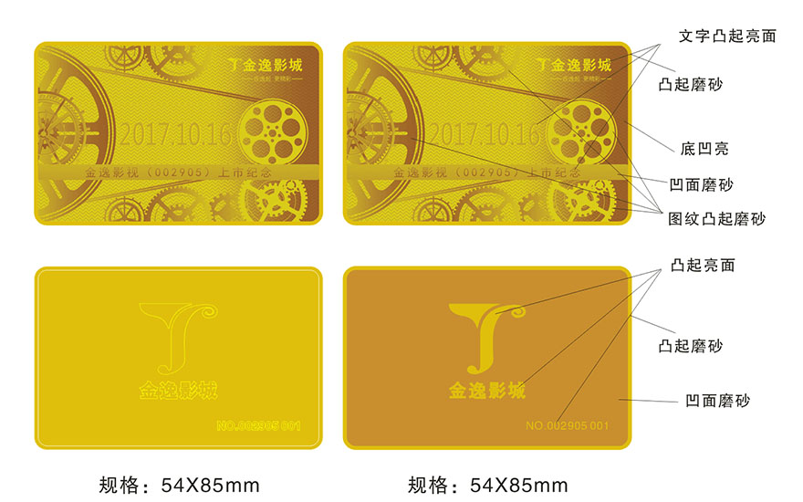 金逸影城上市紀(jì)念金卡定制